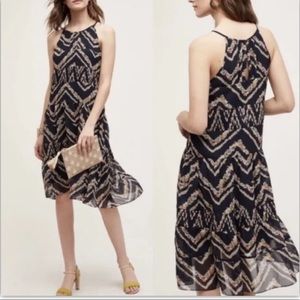 HD In Paris Anthropologie Navy Floral Sleeveless Rococo Dress Size LP